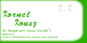 kornel kousz business card